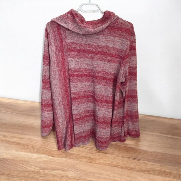 Cleo Pink  Cowl Neck Sweater with Cozy Knit Texture Size XL - Picture 4 of 6